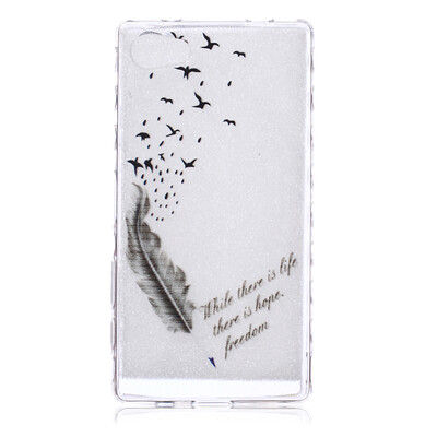 

Feathers&birds Pattern Soft Thin TPU Rubber Silicone Gel Case Cover for SONY Xperia Z5 Mini