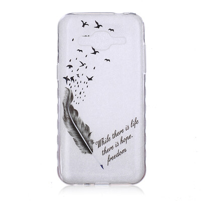 

Feathers&birds Pattern Soft Thin TPU Rubber Silicone Gel Case Cover for SAMSUNG GALAXY J2