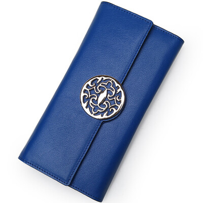 

Red Valley HONGU lady wallet walnut long section totem multi-card wallet wallet holding bag H10291208 treasure blue