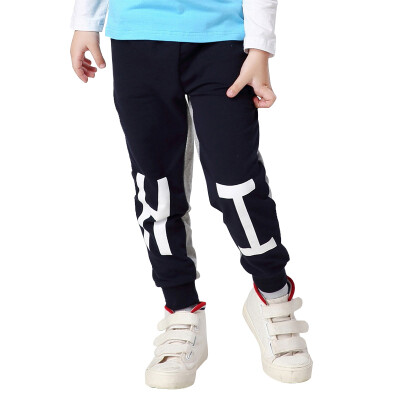 

Xin Song boy possession of the blue plate printed letters leisure sports trousers in the children&39s spring&autumn basic sports trousers E006B120