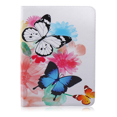 

Two Butterflies Style Embossing Classic Flip Cover with Stand Function and Credit Card Slot for SAMSUNG GALAXY Tab 4 T530