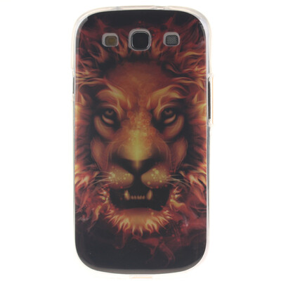 

Flame Lion Pattern Мягкий тонкий ТПУ Резиновая крышка силиконовый гель чехол для SAMSUNG GALAXY SIII I9300