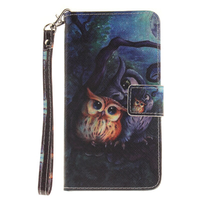

Oil painting owl Design PU Leather Flip Cover Wallet Card Holder Case for LG G4