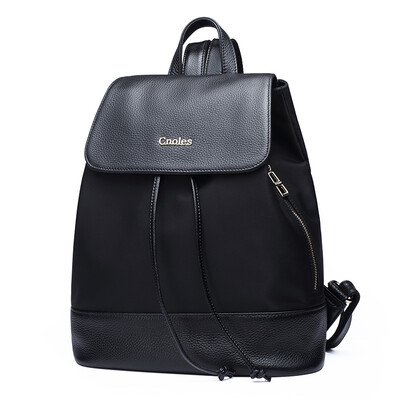 

Kou a Cnoles first layer of leather shoulder bag female trend female bag college style fashion ladies backpack student bag S017 black