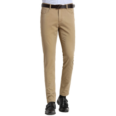 

Acacia bird xiangsiniao casual pants men's cotton Slim solid color in the waist straight pants khaki 34 yards