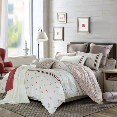 

Mercury Home Textiles (MERCURY) Хлопковая атласная активная печать четырех наборов скандинавского времени для увеличения двойной кровати 1,8 метра