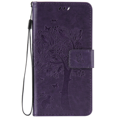 

Purple Tree Design PU Leather Flip Cover Wallet Card Holder Case for WIKO LENNY 3