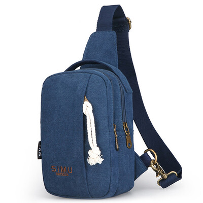 

Think of animal husbandry SIMU chest bag chest bag shoulder bag diagonal package outdoor sports bag fashion pockets can put ipad mini leisure section 1607 blue