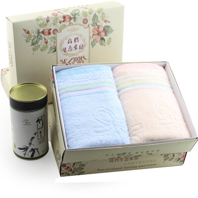 

Jingdong supermarket] Kam and home cotton plain forging towel two gift box white / blue 85g / Article 34 * 76cm JH17-08F