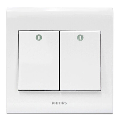 

Philips PHILIPS switch socket panel double open dual control switch double open dual control power wall switch panel 86 type P3 ivory white