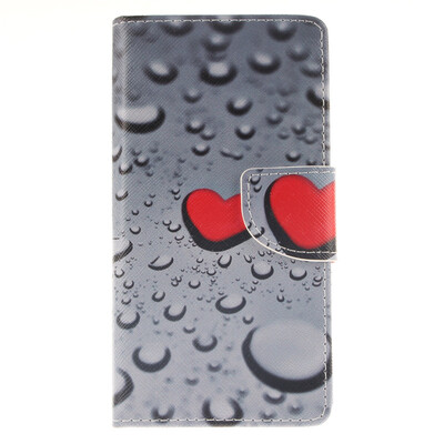 

Heart-shaped waterdrop Design PU Leather Flip Cover Wallet Card Holder Case for Sony Xperia Z3