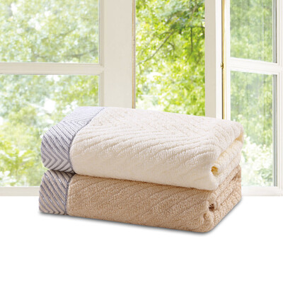 

Tuqiang towel home textile cotton 32 shares of watermark towel two loaded white shallow coffee 75g Article 33 72cm