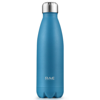 

RAE 500ml double-layer stainless steel vacuum insulation cup sports fashion outdoor students students men&women kettle straight body Coke bottle blue R3061