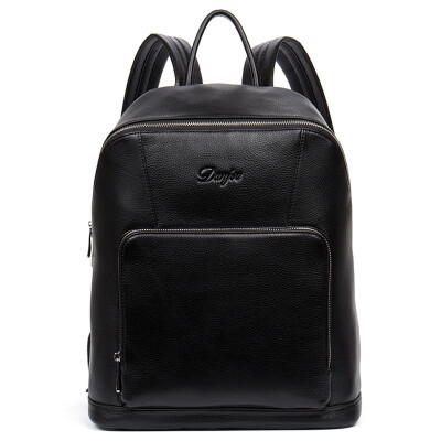 

DANJUE first layer of leather men's business casual travel backpack vertical section portable shoulder bag 8875-1 black