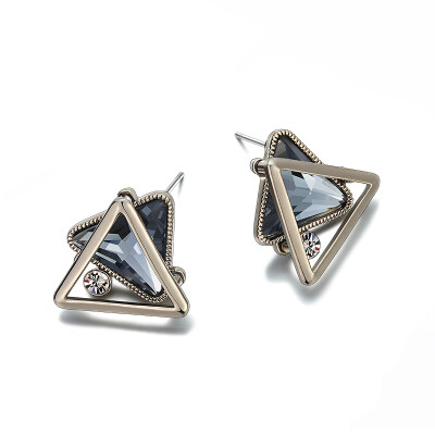 

Quiet style Dorothy S925 Silver Needle Earrings Female Simple Fashion Double Electroplating Colorful One Day Japan and South Korea Golden
