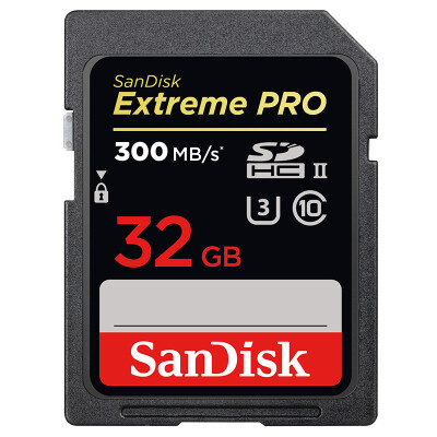 

SanDisk 32GB Read speed 300MB s Write speed 260MB s Extreme speed SDHC UHS-II memory card V30 U3 Class10 SD card