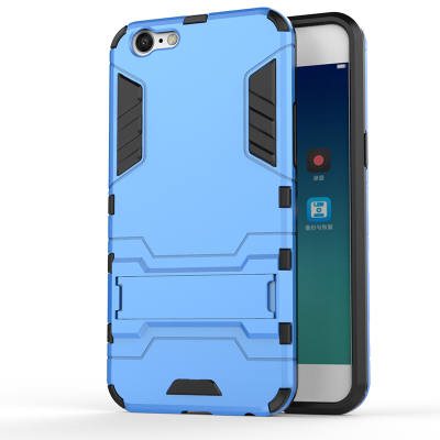 

Blue Slim Robot Armor Kickstand Shockproof Hard Rugged Rubber Back Case For OPPO A39