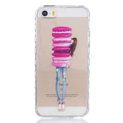 

Girl holding cake Pattern Soft Thin TPU Rubber Silicone Gel Case Cover for PHONE 5/5S/5SE