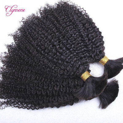 

Clymene Hair 3 PCSLot Kinky Curly Human Hair Bundles Virgin Brazilian Bulk Hair Extensions