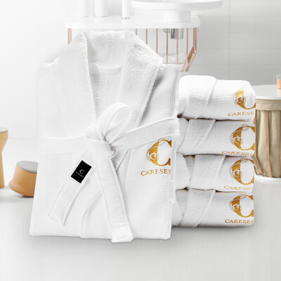 

Canasin 5-Star Hotel Night Robe Pure Cotton Toweling Pajamas White Free Size