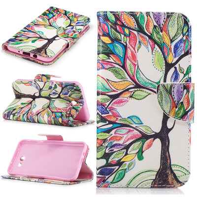 

Colorful tree Design PU Leather Flip Cover Wallet Card Holder Case for SAMSUNG Galaxy J7 2017J727P