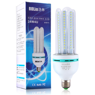 

Jingdong supermarket] Lorraine (ROlin) LED bulb high-power energy-saving lamps U-shaped 24W large mouth E27 white 6500K