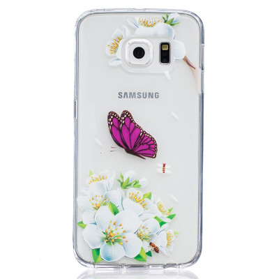 

Purple Butterfly Pattern Soft Thin TPU Rubber Silicone Gel Case Cover for SAMSUNG GALAXY S6 Edge