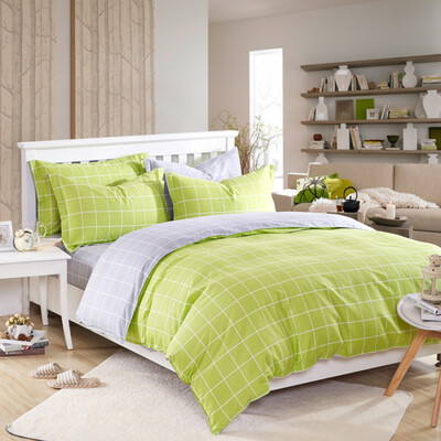 

Jingdong Supermarket Bejirog four-piece cotton IKEA Style Bed Bedding Suite Haisheng Ge fruit green ash 15 m bed 18 m bed Applicable