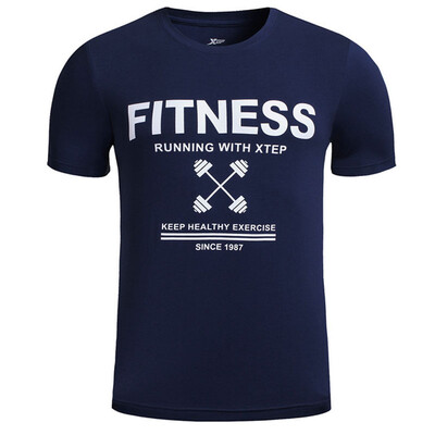 

(XTEP) Мужские спортивные топы Удобная футболка с круглой шеей Легкий дышащий короткий рукав 883229019034 Deep blue 2XL