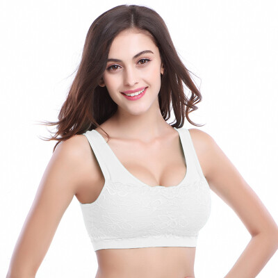 

Yu Zhaolin Seamless Lanched Lace Sports Bra Sleeping Comfort No Bust Wipes Underwear Yoga Running Vest Bust White