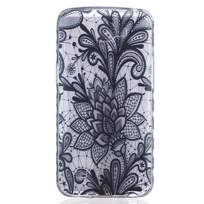 

Black Rose Pattern Soft Thin TPU Rubber Silicone Gel Case Cover for LG K4