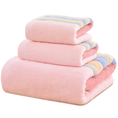 

【Jingdong Supermarket】 Yongliang towel home textiles cotton yarn-dyed letter sets of towels towels towels towels three sets of blue