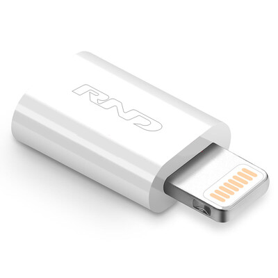 

RND Apple data cable adapter USB Android mobile phone data cable charging line conversion head white support iPhone6S57plus iPad4 Air mini