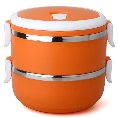 

Jilui Lunch Box Pens Love Series 14 L stainless steel double color lunch box TB-102 orange