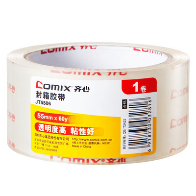 

COMIX single package 55mm 60y 549 meters high transparent tape wide sealing tape office stationery JT5506