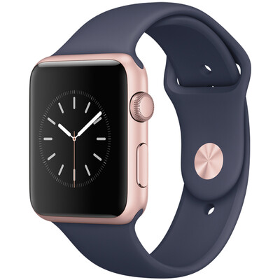 

Apple Watch Sport Series 1 Smart watch (42mm rose gold aluminum case midnight blue sports watch waterproof splash MNNM2CH / A
