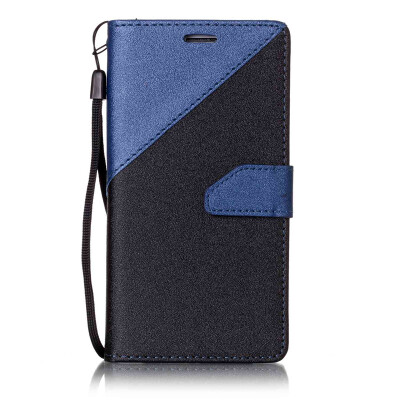 

Black + sapphire blue Design PU Leather Wallet Case Classic Flip Cover with Stand Function and Credit Card Slot for Samsung Galaxy