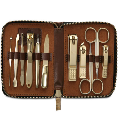 

【Jingdong Supermarket】 777 Nail Knife Set Nail Clamp Clamp Set 11pcs NTS-8306G Brown (Import