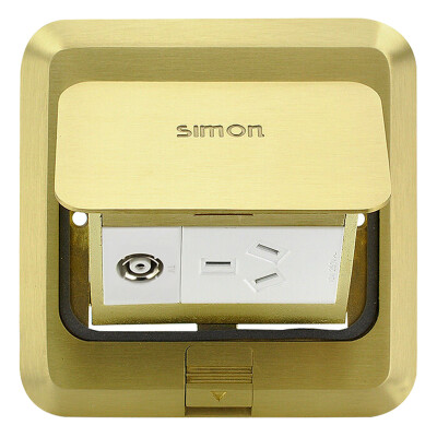 

Simon (SIMON) ground plug-in floor socket pop-up TV plus telephone socket metal copper color TD120F21