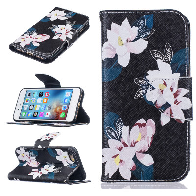 

Black lily Design PU Leather Flip Cover Wallet Card Holder Case for IPHONE 7 PLUS