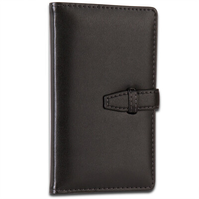 

Effective deli 3336 simple buckle leather skin notepad 48K 98 pages black