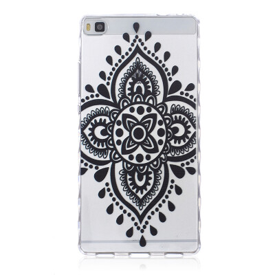 

Black Chinese knot Pattern Soft Thin TPU Rubber Silicone Gel Case Cover for HUAWEI P8