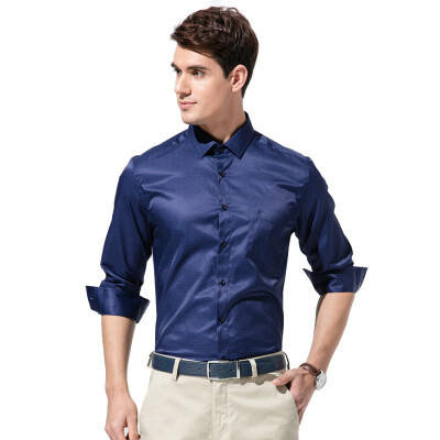 

Genius (TRIES) shirt male polyester simple jacquard business long-sleeved shirt 1161E0321 light blue 43 (180 / 104A