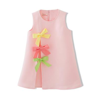 

Flossie Flordeer French Kids Girl Bowknot Skirt Vest Skirt Dress F71014 Pink 130