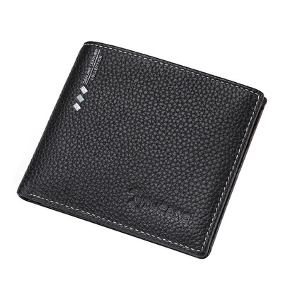 

Woodpecker (TUCANO) Men's short wallet casual simple multi-functional lychee pattern cowhide young wallet light WAA2133A-89B0 black