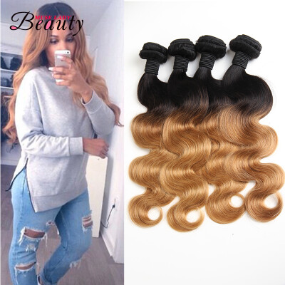 

Muse Lady Beauty Brazilian Human Hair Top Quality Virgin Hair T1b/27 Color Hair Extension 4 Bundles Lot Hair Weaves