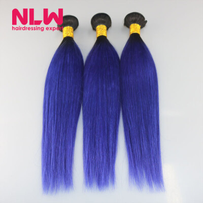 

Ombre Human Hair 1B/Purple Brazilian Straight Hair Sew In Weft 8A Grade Virgin Brazilian Hair Extension 3 Bundles Weave Thick