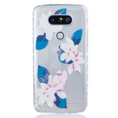 

Purple lily Pattern Soft Thin TPU Rubber Silicone Gel Case Cover for LG G5