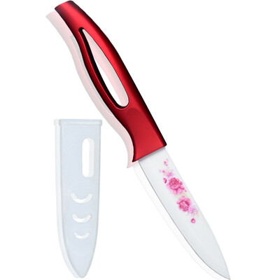 

XYJ Марка 4 дюйма Керамический нож красный цветок шаблон Sharp лезвия кухонный нож Горячие продаж