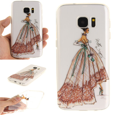 

Hand-painted dress Pattern Soft Thin TPU Rubber Silicone Gel Case Cover for SAMSUNG GALAXY S7